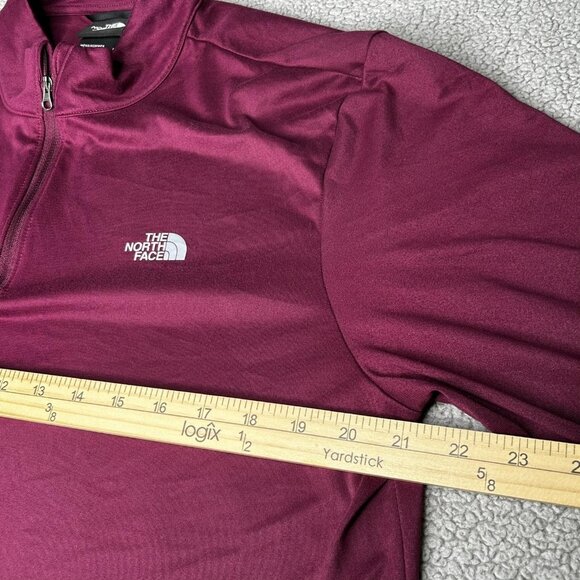 North Face Pullover Mens Large Maroon Elevation Quarter Zip Outdoor Shirt Hiking - Picture 10 of 14